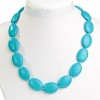Turquoise-blue Turquoise beads necklace (artificial) oval 18*24mm, length 46cm