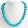 Turquoise blue beads (single ) round bead 14mm, length 49cm