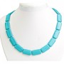 Turquoise blue beads (artificial) rectangle 14×25 mm, length 49 cm