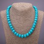 Necklace Turquoise (beads) (individual) smooth rondelle, diameter 12x9 (+- )mm, length 45 cm