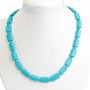Necklace Turquoise blue (artificial ) rectangular 10×15 mm and bead between them, length 49 cm
