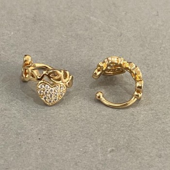 Kaf Xuping 18K Gold Plating White Crystals Love 10x8mm +