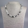 Rutilated Quartz Necklace, Natural Stone, Smooth Beads, Diameter 8.5 mm, Length 48 cm