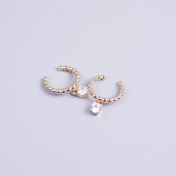 Kaf Xuping 18K Gold Plating with White Stone 11x10mm +