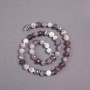 Botswana Agate Beads on Thread - Natural Stone Faceted Ball Beads, 8 mm Diameter, 38 cm Length