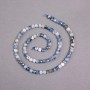 Kyanite beads on thread, natural stone, faceted cube, diameter 4.5x4.5 mm, length 39 cm