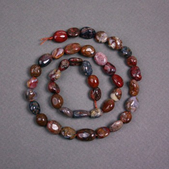 Petersite Beads on Thread, Natural Stone, Faceted, 7×10mm, 38 cm length