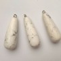 Clearance Cacholong Teardrop Pendant 42×15 mm (±) price per 1 piece, with imperfections