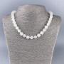 Necklace of mountain crystal natural stone, faceted cube, diameter 9×9 mm ±, length 50 cm +