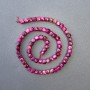 Beads of Raspberry Tiger's Eye, tinted natural stone, faceted cube, 5x5 mm, 39 cm strand