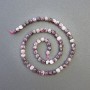 Tourmaline beads, natural gemstone, faceted cube, 5×5 mm diameter, 38 cm length on thread