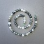 Beads Hairy Rutile Quartz, Natural Stone, Faceted Cube, 7×7 mm diameter ±, 39 cm length ± on thread