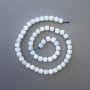 Aquamarine beads, natural stone, faceted cubes, 7x7 mm diameter, 39 cm length on thread