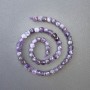 Beads on a thread Amethyst natural stone faceted cube, diameter 7x7mm+-, length 39cm+