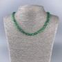 Chrysoprase Necklace, natural stone, faceted cube, diameter 5×5 mm, length 49 cm