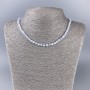 Agate Necklace (Blue Chalcedony) Faceted Cubes, 4x4 mm diameter, 51 cm long