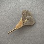 Brooch Kali Flower with gray and white mother-of-pearl and gold-toned metal 76×44 mm+