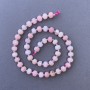 Pink Opal Beads, natural stone, faceted rondelle on thread, diameter 7.5×6 mm, length 39 cm, with 3×2 mm seed beads