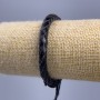 Bracelet, length 18–25 cm, thickness 7 mm, black eco-leather with adjustable closure