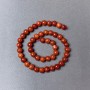 Red Jasper Beads (polished) smooth spheres, diameter 8.5 mm, length 39 cm on thread
