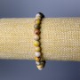 Moroccan Agate Bracelet with Natural Stone, Smooth Bead, Diameter 7mm ±, Length 18cm (Stretch)