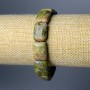 Heliotrope Jasper Bracelet, Natural Stone, Rectangular Link, 13×18 mm, Length 18 cm (Stretch)