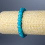 Aquamarine bracelet with natural faceted cube-shaped stones, 7 mm diameter, length 18 cm (stretch)