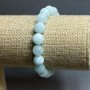Angelite Bracelet - Natural Stone, Faceted Bead, 10 mm Diameter, 18 cm Length (Stretch)