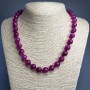 Pink Tourmaline Necklace with Smooth Beads, 10 mm Diameter, 50 cm Length