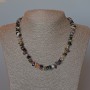 Natural tourmaline chip necklace, 10×3 mm, 47 cm long
