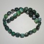 Green agate beads, natural stone, bar-shaped, 9×12 mm, about 38 cm long on beading thread