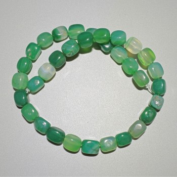 Agate Bar Beads, Natural Stone, Bar-Shaped, 9×12 mm, 37 cm on Beading Thread