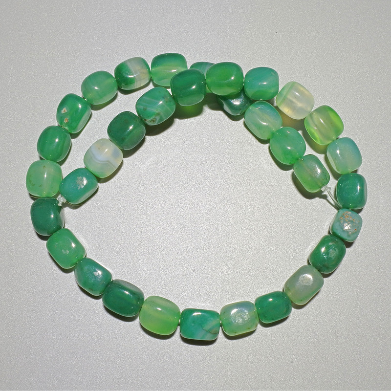 Agate Bar Beads, Natural Stone, Bar-Shaped, 9×12 mm, 37 cm on Beading Thread