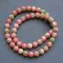 Variscite Beads (Acrylic) Pink, White, and Green Smooth Beads, 10 mm Diameter, 40 cm Length on Fishing Line