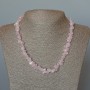 Necklace of Pink Quartz natural stone nugget, 9x4 mm diameter, length 45 cm ±, with a 5 cm extender chain