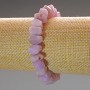Bracelet with Natural Kunzite, Faceted Rondel, Diameter 10×7 mm, Length 18 cm (Stretch)