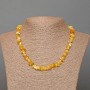 Necklace Yellow Opal Crushed Stone, diameter 7×3 mm ±, length 47 cm ±