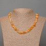 Necklace Agate Yellow Natural Stone Nugget Beads, 8x4 mm, length 45 cm + 5 cm extender chain