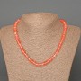 Chalcedony Necklace, Smooth Rondel Beads, Natural Stone, 8×5 mm, Length 46 cm