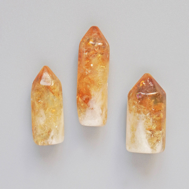 Natural Citrine Souvenir Pencil, diameter ranging from 22×10 mm to 19×9 mm (price per 1 piece)