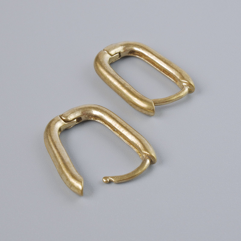 Congo ear wires for earrings, dark-gold metal color, 16x11 mm, pair