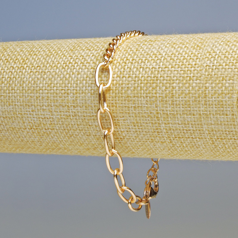 Bracelet Xuping 18K Gold Plating, thickness 4.5 mm, 7 mm +/-, length 17–21 cm