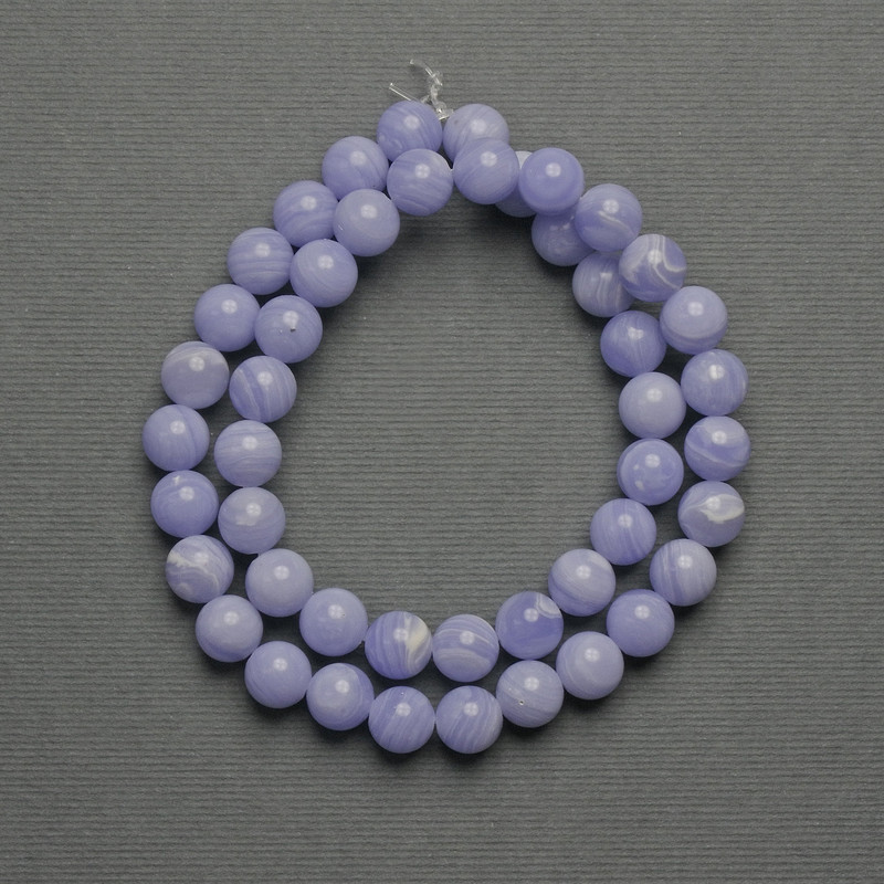 Agate Beads (Pressed) Smooth Round Bead, 8 mm diameter ± on beading thread, length 38 cm+