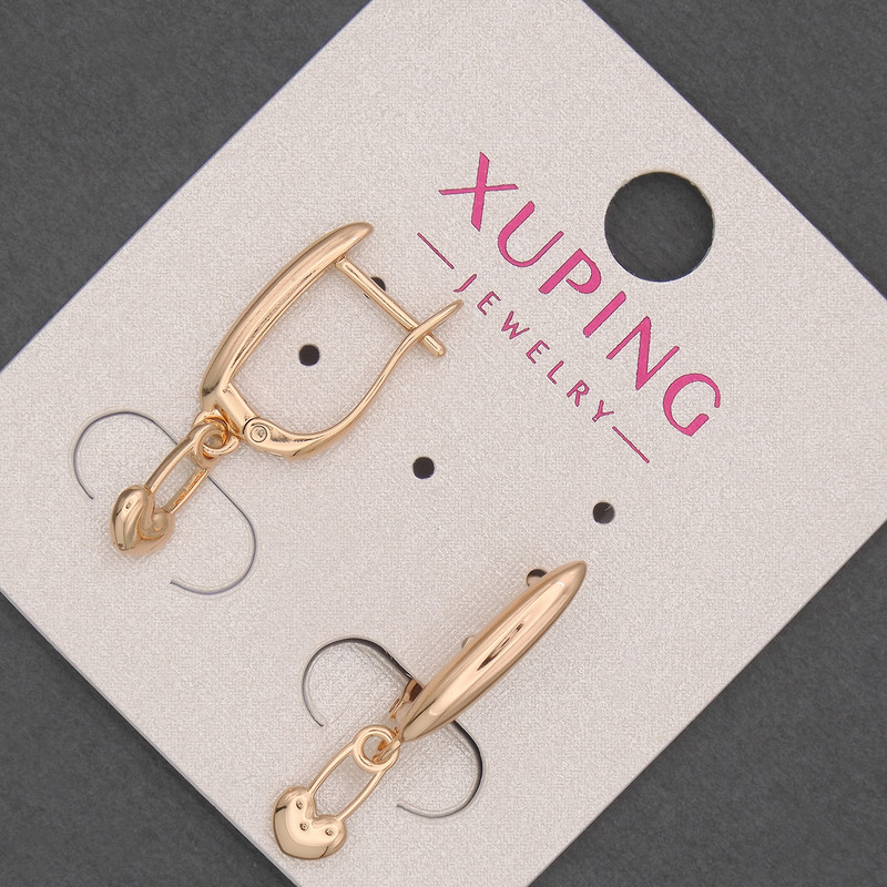 Xuping Earrings, diameter 5 mm + -, length 24 mm + - 18K gold plating
