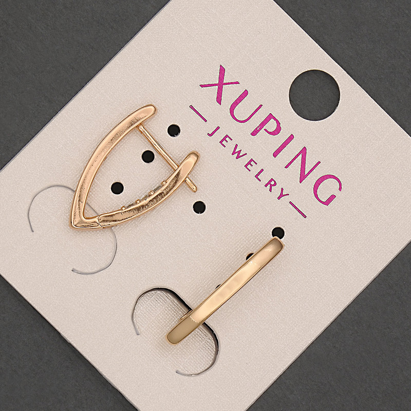 Xuping Earrings with White Crystals, diameter 2.5 mm+-, length 20 mm+-, 18K Gold Plating