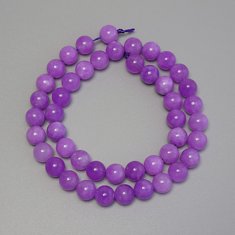 Lavender Amethyst Beads - Smooth Round Bead, 8mm diameter, on thread, 38cm length