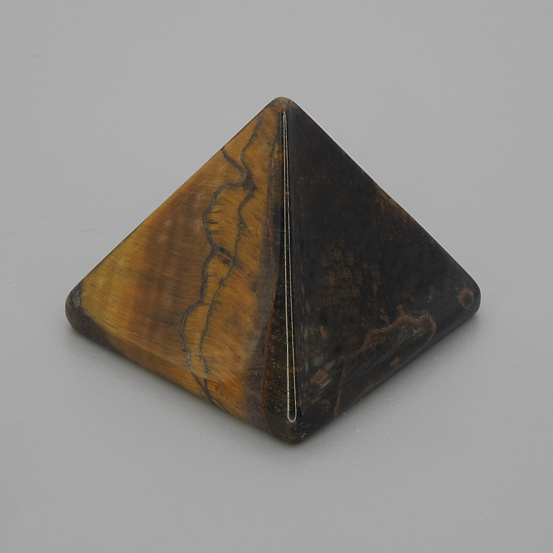 Tiger's Eye natural stone pyramid keepsake, length 30x30 mm ±, width 25 mm ±