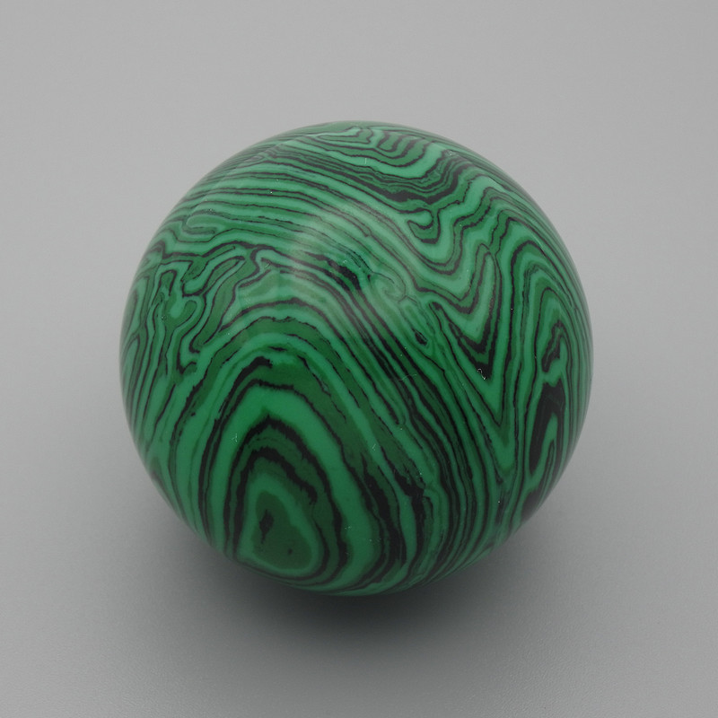 Pressed Malachite Decorative Sphere, 40 mm diameter