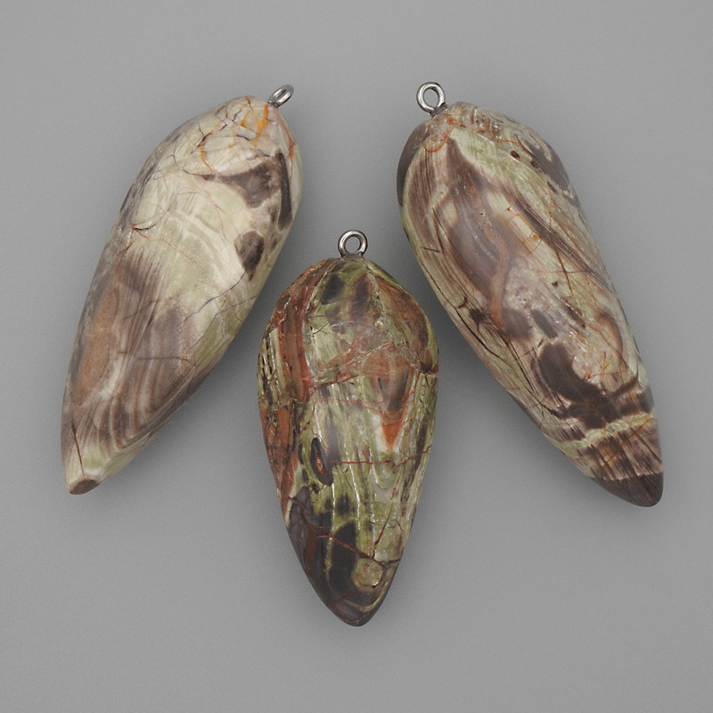 Pendant made of natural Picasso Jasper stone 56×22 mm (+-)