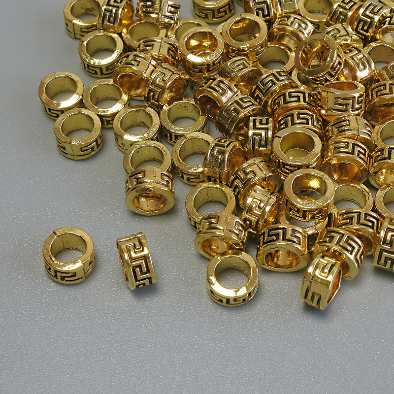 Gold-tone bead insert findings, metal color gold, diameter 5.5×3 mm, hole diameter 4 mm, packaging 20 g (~80 pcs)